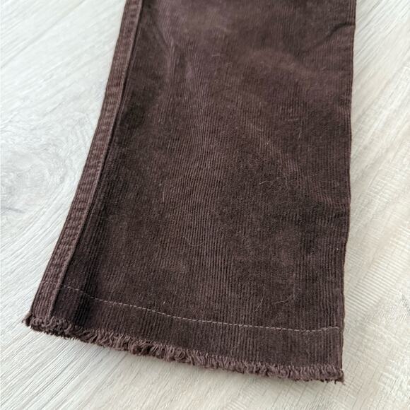 Nili Lotan Jenna Cropped Corduroy Patch Pocket Pants | Chocolate Brown | 0 - Picture 8 of 11